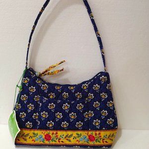 Vera Bradley Shoulder Bag Floral design Navy/ Yellow